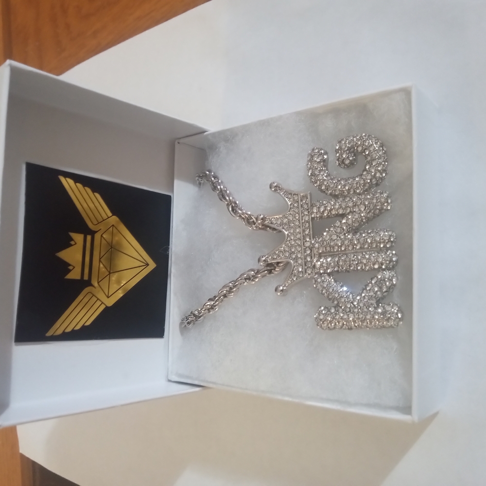 Silver Crown Pendant Necklace